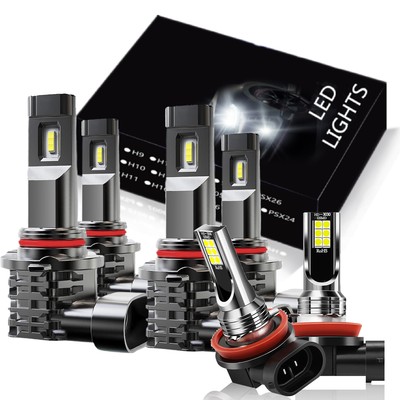 For Honda Accord Sedan 2006-2009 2010 2011 2012 LED Headlight + Fog Light Bulbs