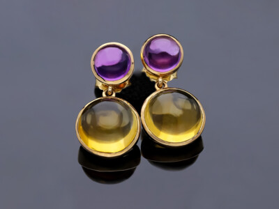 Ohrstecker 27,00 ct. Citrine Amethyste 585 Gold 14 Karat Deta Schmuck