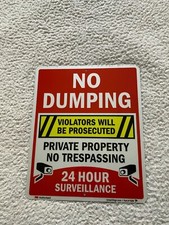 SmartSign No Dumping Private Property 10" X 12" Tin Signs Home Decors R2 