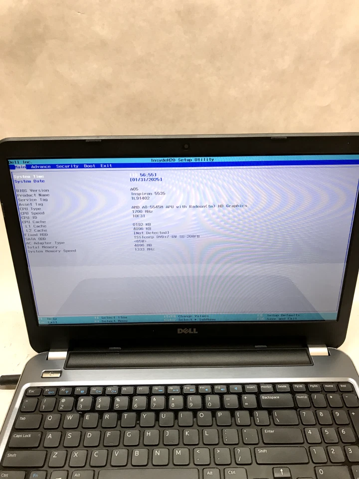 Dell Inspiron 5535 15" Laptop AMD A8-5545M 1.7GHz 4GB RAM NO HDD/OS NO BATT - DW - Image 2 of 4
