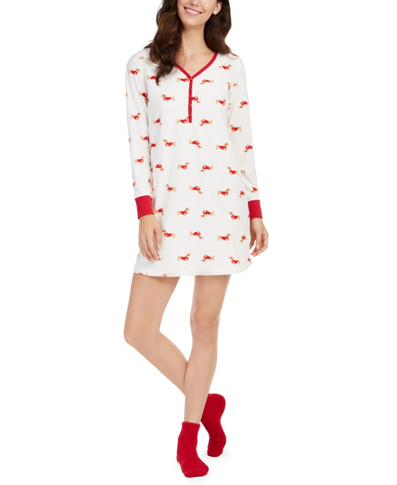 Charter Club Womens Cozy Fleece Waffle Knit Sleepshirt Nightgown eBay