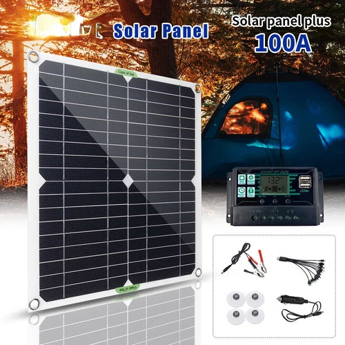 12V 50W Solarpanel Kit Solarmodul USB-Ladegerät Solarzelle Solar Auto Ladegerät