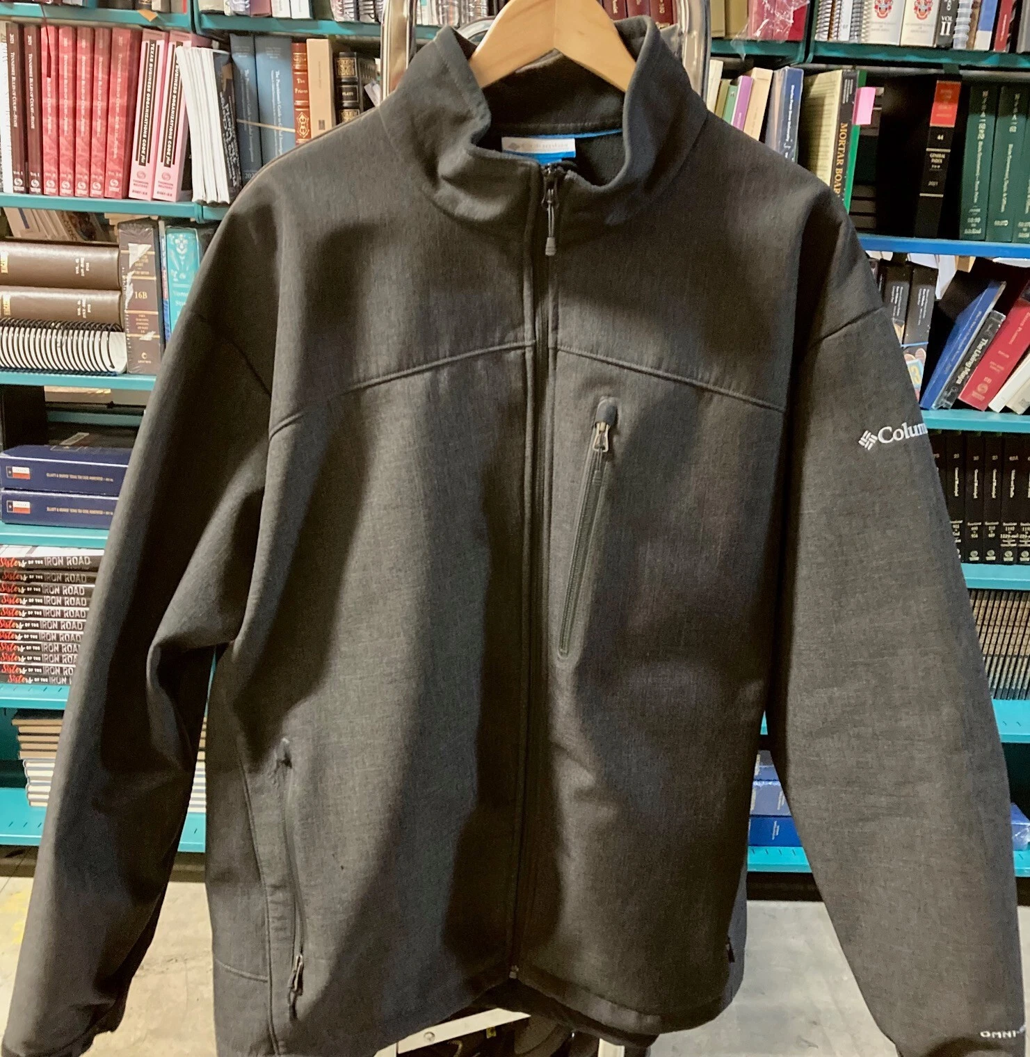 Columbia Omni-Shield Softshell Jacket, Full-Zip, Dk Grey, Mens XXL
