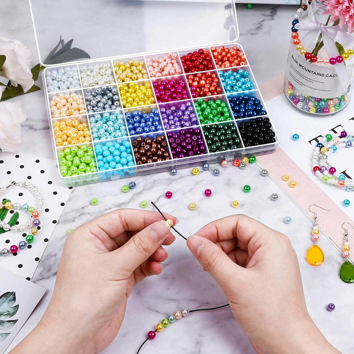 Efco Acryl-Halbperlen Selbstklebend – 3,5,7 Mm, 72 Stück, Creme Pearl, Für Bastelprojekte