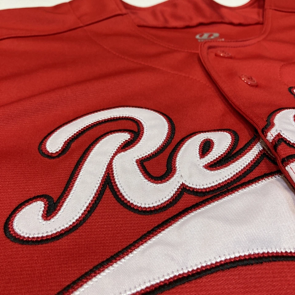 Cincinnati Reds Mens XL Baseball Jersey Red MLB Logo Blank Button - Image 4 of 4