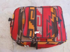 Southwestern Geometric Design sturdy backpack red, black Adjustable straps