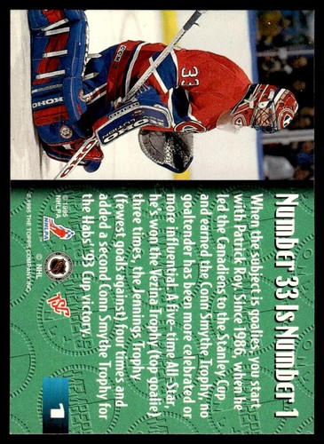 1995-96 Stadium Club Members Only 50 PATRICK ROY - Bild 2 von 2