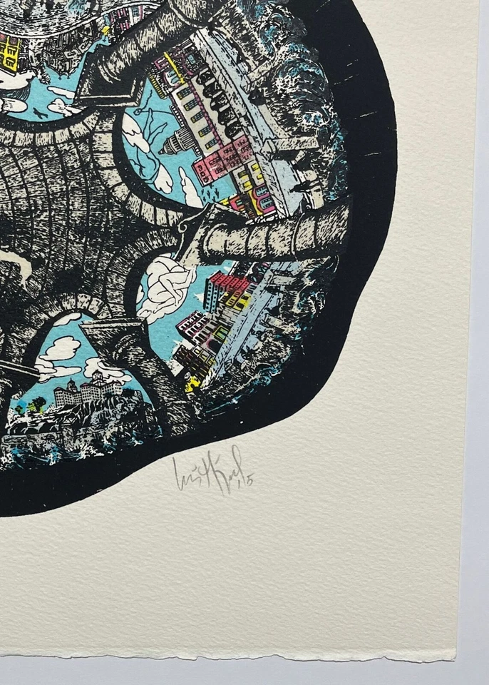 LUIS MIGUEL VALDES Arte Cubana Artista Original Prova Edição Limitada Impressão Havana n349 - Imagem 2 de 4