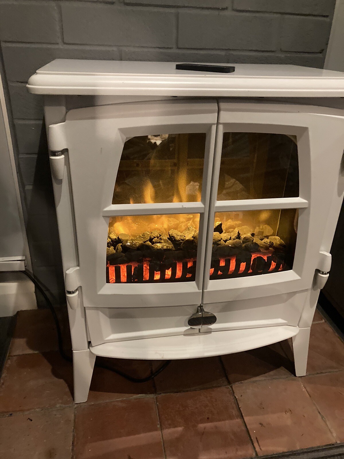 Dimplex Jazz White Cast Iron Effect Electric Stove Optiflame Remote Control  | eBay