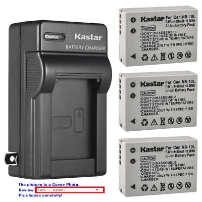 Kastar Battery Wall Charger for Canon NB-10L CB-2LC & Canon PowerShot SX50 HS