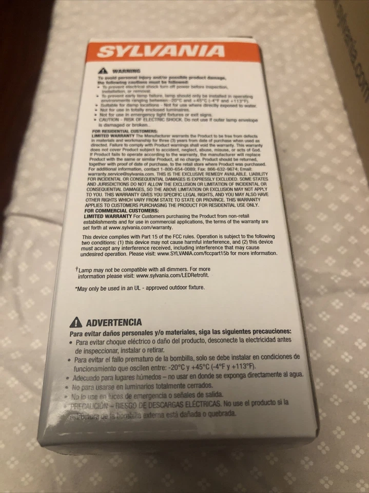 Sylvania Ultra LED B10 5W Filament Dimmable Clear 71169 *Box Of 6* - Image 4 of 4