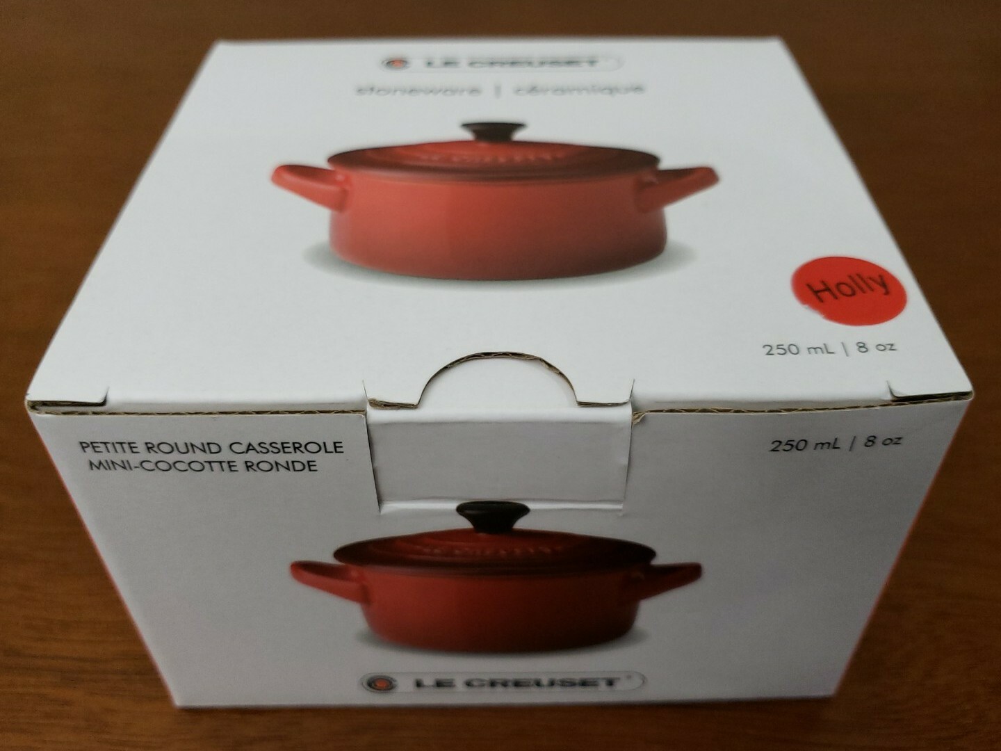 Le Creuset XMAS Collection HOLLY MINI COCOTTE 8 oz Stoneware Cerise New in Box 630870294645 eBay