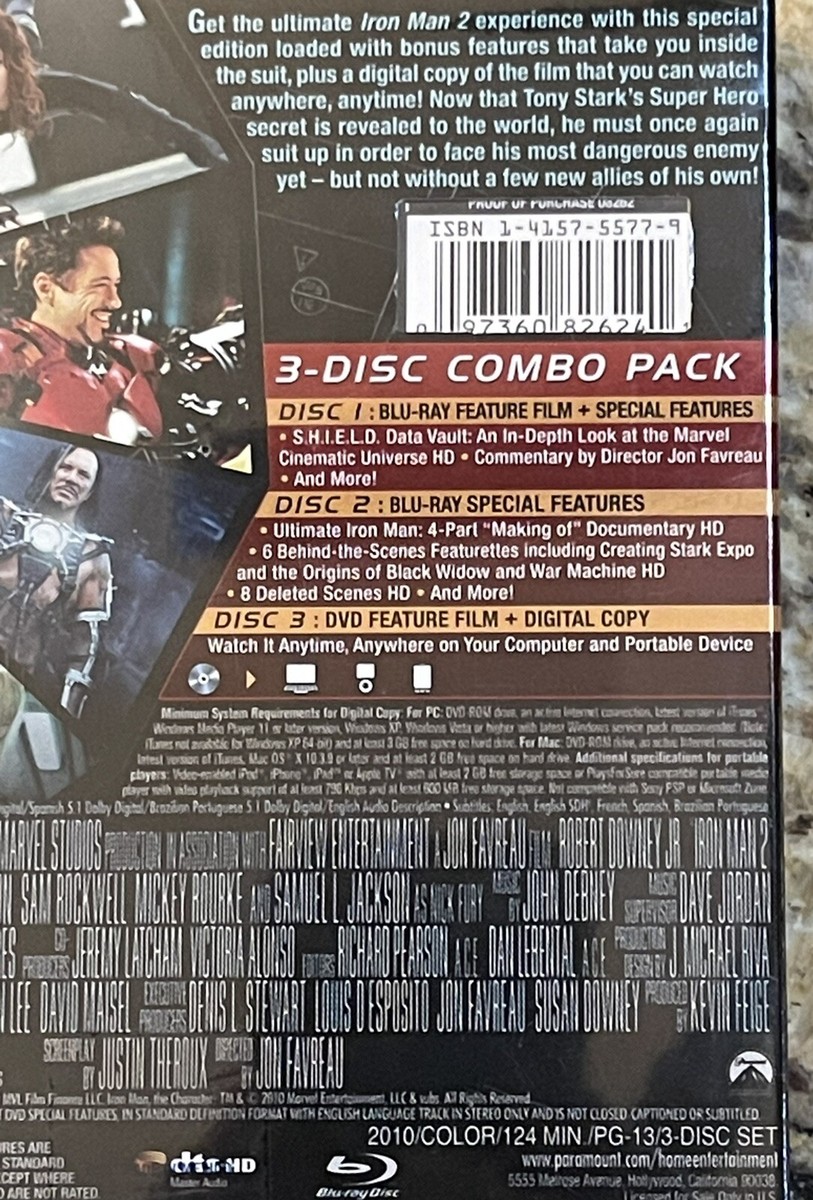 Iron Man 2 (Blu-ray/DVD, 2010, Includes Digital Copy) | eBay Iron Man 2 (Blu-ray/DVD, 2010, Includes Digital Copy) | eBay