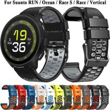 22mm Breathable Watch Strap for Suunto Run Race S Ocean Vertical Silicone Band
