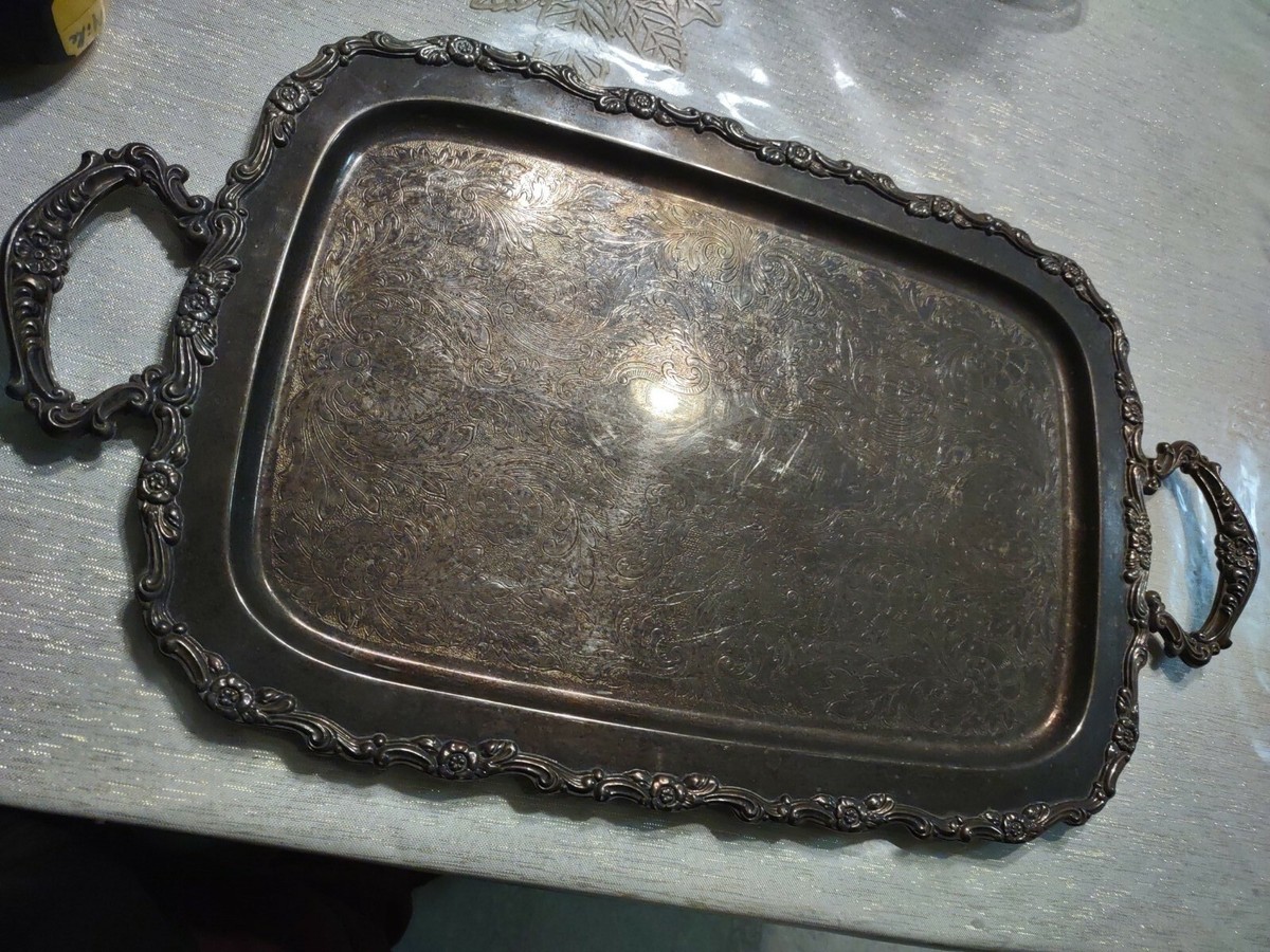 Vintage Royal Provincial Oneida Silver Plate Handled Tray 24X14 | eBay