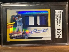 2021 Absolute VLADIMIR GUERRERO JR Dual Patch GOLD AUTO! #'d 3/3!! SGC 9 Auto 10