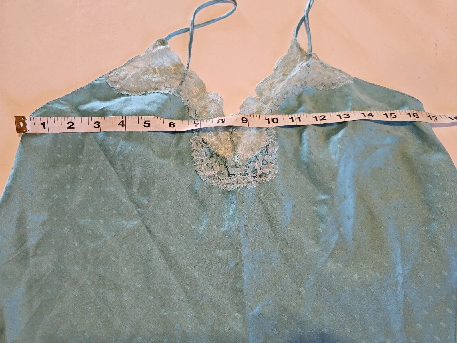 UNDERCOVER Camicia da notte vintage Victoria’s Secret in raso color verde acqua slip babydoll abito medio