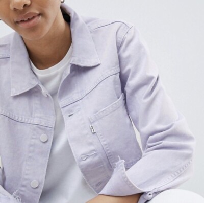 Levi's Damen Line 8 Trucker Jacke mit rohem Saum in Lila