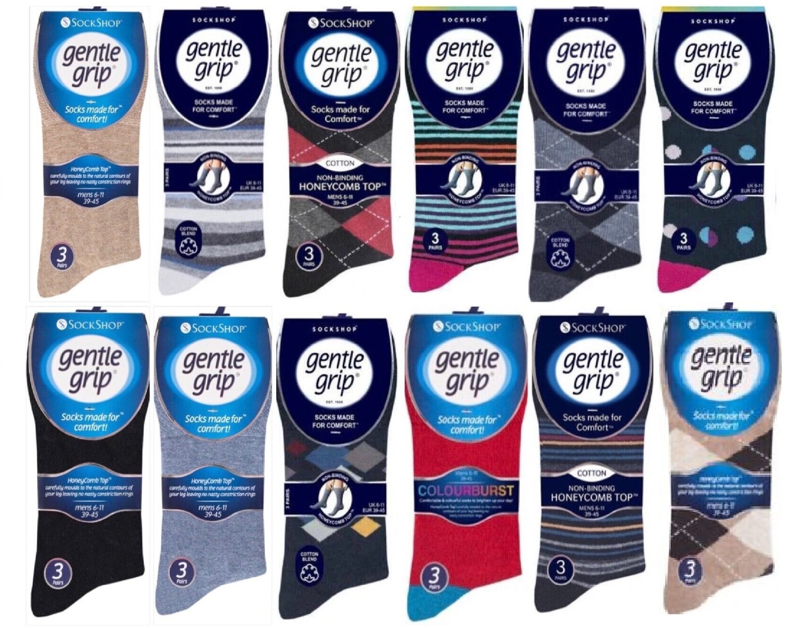 312 Pairs Men's Gentle Grip® Top Soft Non Elastic Diabetic Socks 611 eBay
