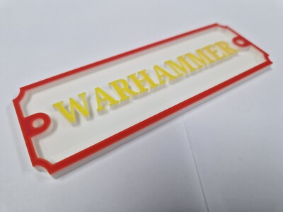 Warhammer 125mm x 45mm - 3D Shop Display Sammlung Schild Sammler Display 