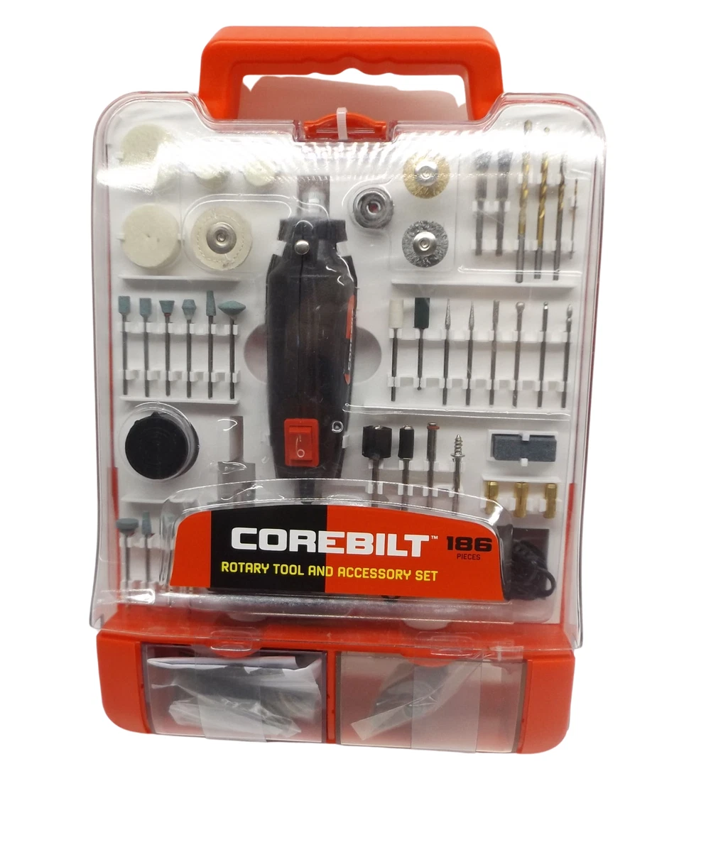 COREBILT 186 PCS ROTARY TOOL AND ACCESSORY SET 12V 6W