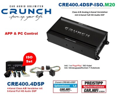 Crunch CRE400.4DSP-ISO.M20 4-Kanal Dsp Amplifier With Plug & Play Adapter Cable