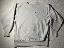 Vintage 1990s 90s Champion Reverse Weave Blank C Logo Crewneck, Grey XL