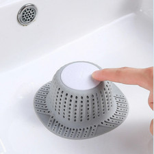 New Bathtub Drain Hair Catcher Collapsible Drain Protector for Pop-Up and Regula