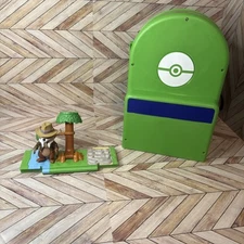 Pokémon Green Carrying Playset Backpack Fold Out As Is Not Complete Case Only