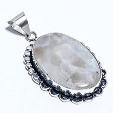 Natural Moonstone Gemstone Pendant 925 Sterli...