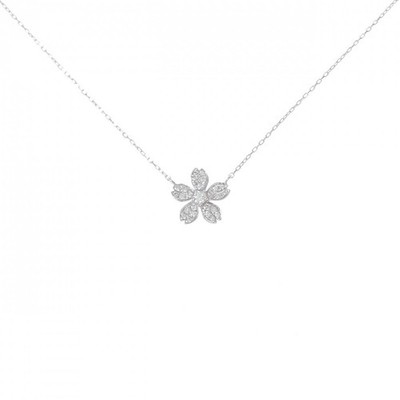 Authentisches K18WG Blume Diamant Collier 0,24 kt #260-007-672-9409