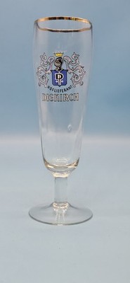 Hoflieferant Diekirch Wappen Ritterhelm Krone 0,2l Bierglas alt Glas Bier