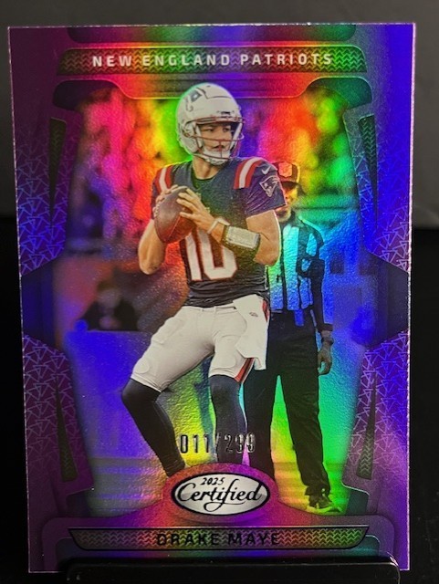 2025 Panini Certified - Drake Maye #67 Mirror Purple 11/299 Patriots
