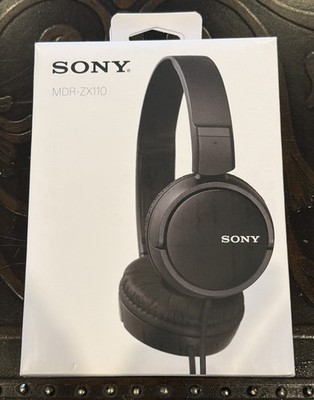 Sony MDR-ZX110 - Black - Wired Over Ear - Quick Folding Style - New - Sealed Box