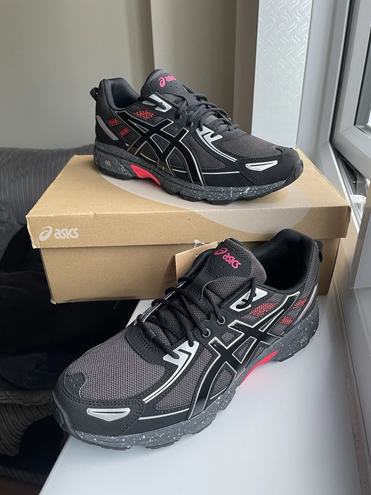 Asics Gel Venture 6 NUOVISSIMO e Autentico Grigio Ossidiana Nero