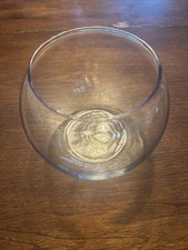 Glass Fish Bowl Vase Terrarium Clear Round 4.75 Tall 5.5 Widest Diameter
