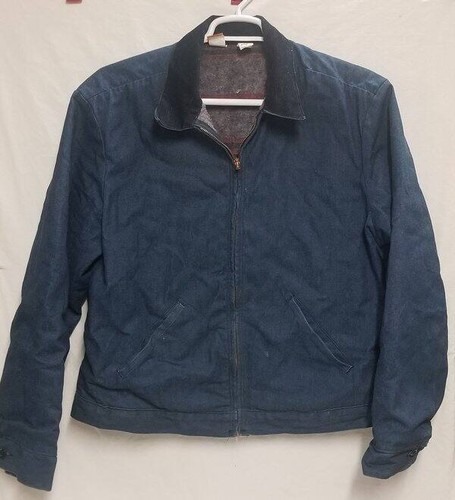 Vtg Wrangler Big Ben Bluebell Blanket Lined Denim Chore Jacket Mens 44