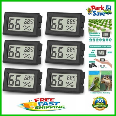 High-Accuracy Digital Humidity Gauge & Thermometer - 6-Pack Size for Convenience