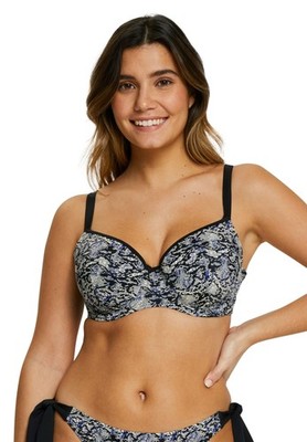 SANS COMPLEXE Damen Badeanzug Verstärkungen Schwarz Animal Print 95D 36D