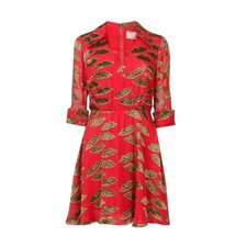 DONALD ROBERTSON ALICE+OLIVIA BY STACEY BENDET LEOPARD EDITION SILK DRESS SIZE 2