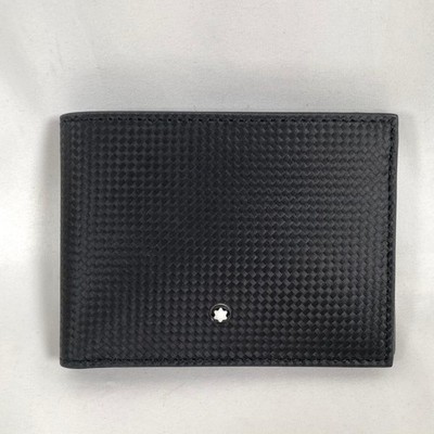 Montblanc White Star Bifold Wallet Black Leather Card Slots Mint