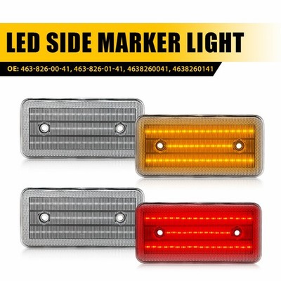 4x Clear LED Side Marker Lights For Mercedes-Benz G-Class Wagon W463 G550 G500
