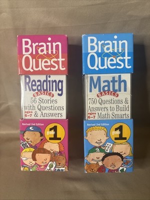 Brain Quest Grade 1 Math & Reading; Revised 2nd Edition - Cards - GOOD