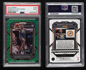 2022-23 Panini Prizm Green Wave Bennedict Mathurin #254 PSA 9 MINT Rookie RC