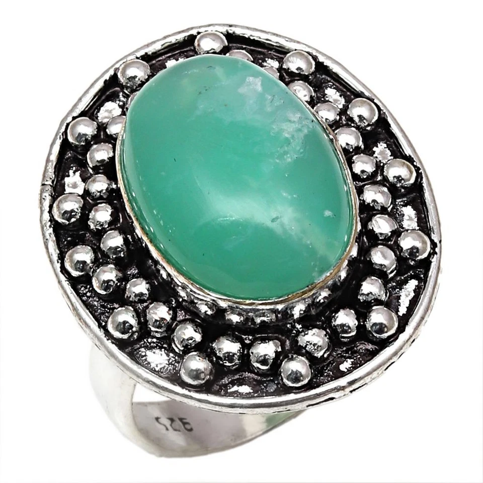 Chrysoprase Gemstone Handmade Silver Jewelry  "7" - Image 2 of 4