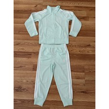 Adidas Toddler Girls Mint Green 2 Piece Zipper Front Track Suit Size 4 - NWT