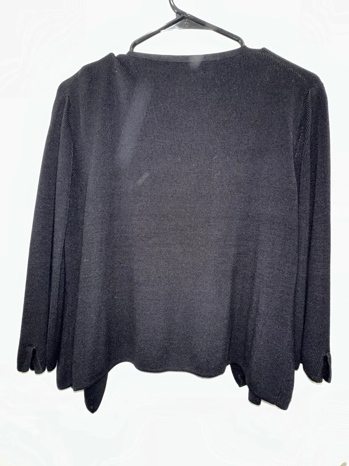 Spenser Jeremy Women’s Cardigan 70% Silk 30% Viscose black 3/4 Sleeve - Image 2 of 4
