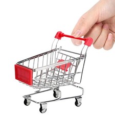kxkxvovo Mini Shopping Cart, Red, Durable, Perfect for Role Play, Red