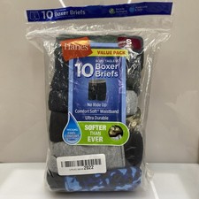 Hanes Boys' ComfortSoft Waistband Boxer Briefs 10-Pack. Assorted - Small 6/8 new