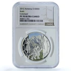 Armenia 1000 dram Kokh KM-279 Martial Arts Sports PF 70 NGC silver coin 2012